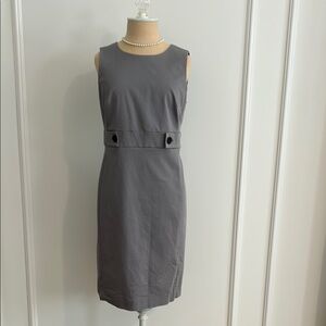 Ann Taylor Gray Sleeveless Dress, 4, GUC